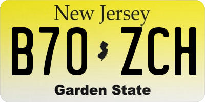 NJ license plate B70ZCH