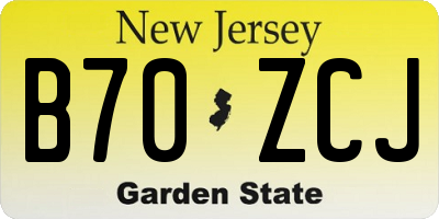 NJ license plate B70ZCJ