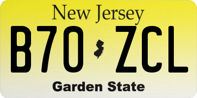 NJ license plate B70ZCL