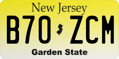 NJ license plate B70ZCM