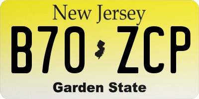 NJ license plate B70ZCP