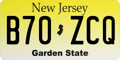 NJ license plate B70ZCQ