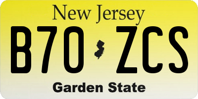 NJ license plate B70ZCS