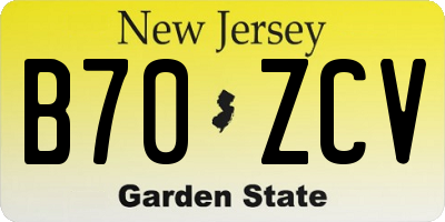 NJ license plate B70ZCV
