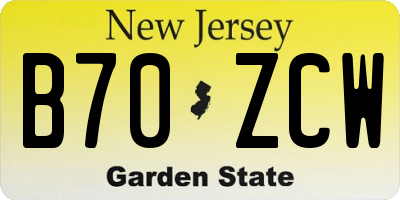 NJ license plate B70ZCW