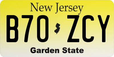 NJ license plate B70ZCY