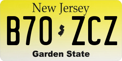 NJ license plate B70ZCZ