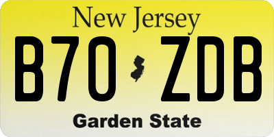 NJ license plate B70ZDB