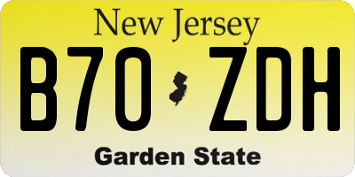 NJ license plate B70ZDH