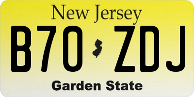 NJ license plate B70ZDJ