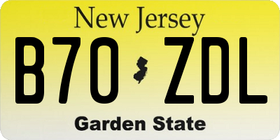 NJ license plate B70ZDL