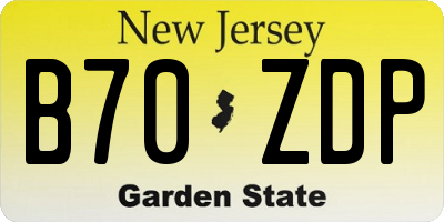 NJ license plate B70ZDP
