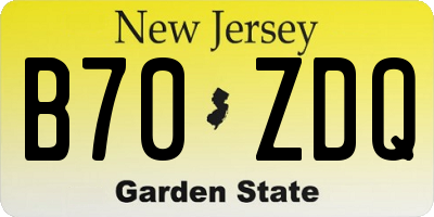 NJ license plate B70ZDQ