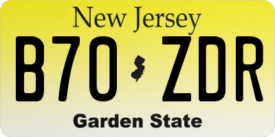 NJ license plate B70ZDR
