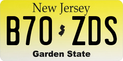 NJ license plate B70ZDS