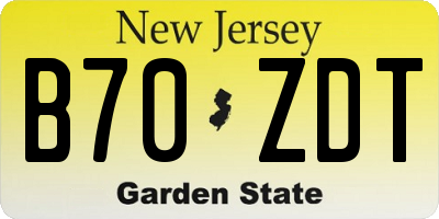 NJ license plate B70ZDT