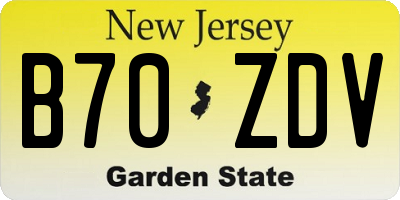 NJ license plate B70ZDV