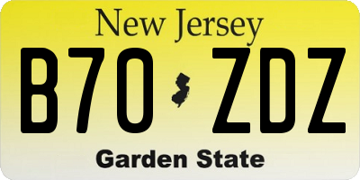 NJ license plate B70ZDZ