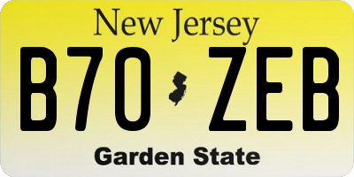 NJ license plate B70ZEB