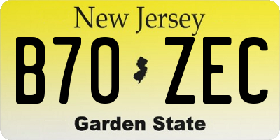 NJ license plate B70ZEC