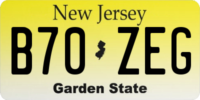 NJ license plate B70ZEG