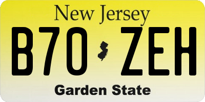 NJ license plate B70ZEH