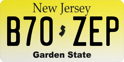 NJ license plate B70ZEP