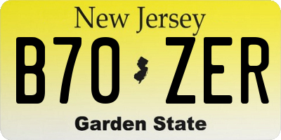 NJ license plate B70ZER