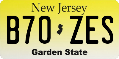 NJ license plate B70ZES