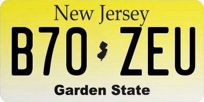 NJ license plate B70ZEU