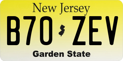 NJ license plate B70ZEV