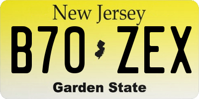 NJ license plate B70ZEX