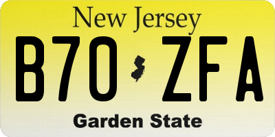 NJ license plate B70ZFA