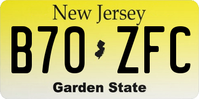 NJ license plate B70ZFC