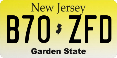 NJ license plate B70ZFD