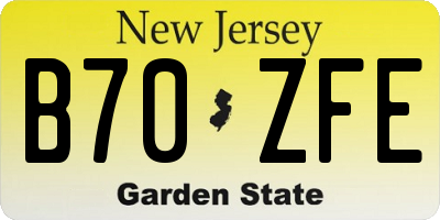 NJ license plate B70ZFE