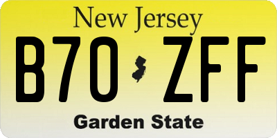 NJ license plate B70ZFF