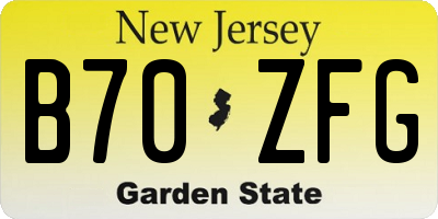 NJ license plate B70ZFG