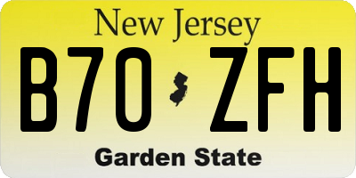 NJ license plate B70ZFH