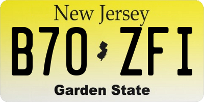 NJ license plate B70ZFI