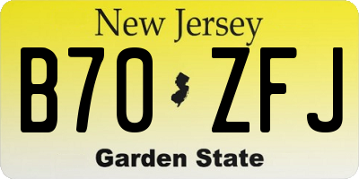 NJ license plate B70ZFJ