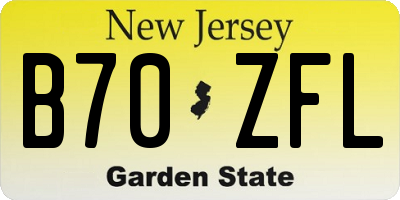 NJ license plate B70ZFL