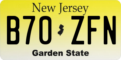 NJ license plate B70ZFN
