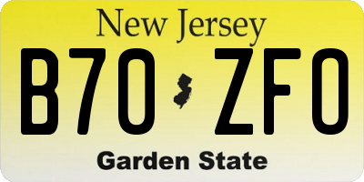 NJ license plate B70ZFO