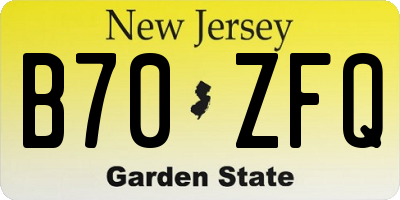 NJ license plate B70ZFQ