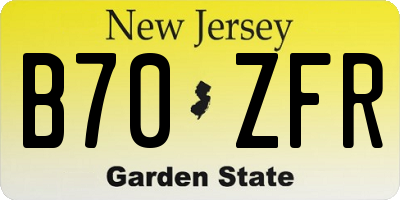 NJ license plate B70ZFR