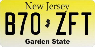 NJ license plate B70ZFT