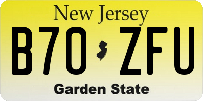 NJ license plate B70ZFU