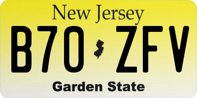 NJ license plate B70ZFV