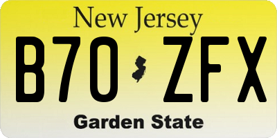 NJ license plate B70ZFX